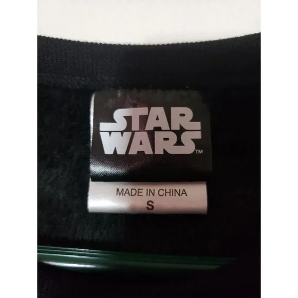 Womens Sweatshirt Star Wars Mandalorian Fleece Baby Yoda Graphic Pullover Small - Picture 3 of 9